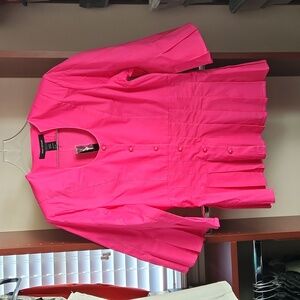 Ashley Stewart-Buttondown puffy sleeve blouse